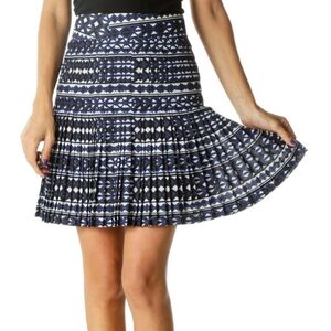J. Crew Pleated Print Skirt 0